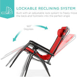 Best Choice Products Folding Zero Gravity Outdoor Recliner Patio Lounge Chair w/Adjustable Canopy Shade, Headrest - Photo 4