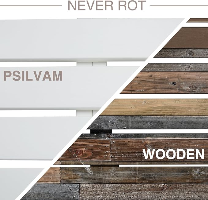 Psilvam Outdoor Bench, Two Person Poly Lumber Porch Bench, Weatherproof Garden Bench That Never Rot and Fade - Photo 5
