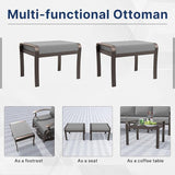 Gotland 4 Piece Patio Set, Metal Outdoor Swivel Chairs Set of 2 with 2 Ottoman 5.1’’ High-Resilience Seat Cushions - Photo 6