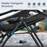 PHI VILLA Oversized Padded Zero Gravity Chair Set of 2, Foldable Patio Recliner - Photo 4