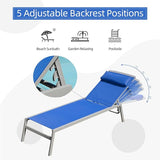 Domi Patio Chaise Lounge Set, Aluminum Pool Lounge Chairs with 5 Adjustable Position, Breathable Textilene Fabric - Photo 5