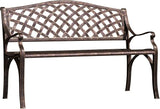 BELLEZE Patio Outdoor Garden Bench, 40 inch Cast Aluminum Loveseat Chairs with Armrests for Park, Yard, Porch, Lawn - Photo 9