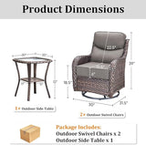 Luxury Outdoor Swivel Rocker Patio Chairs Set of 3 - Photo 7