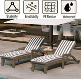 Patio Chaise Lounger Set of 2, Outdoor Lounger Patio Chairs, Heavy Duty Lounge Chairs Outdoor, Chaise Lounges for Resort - Photo 7