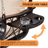 3-Person Wicker Porch Swing Chair Heavy Duty 900 LBS Outdoor Rattan Patio Swing Chair w/Cup-Holder & Steel Chains - Photo 3