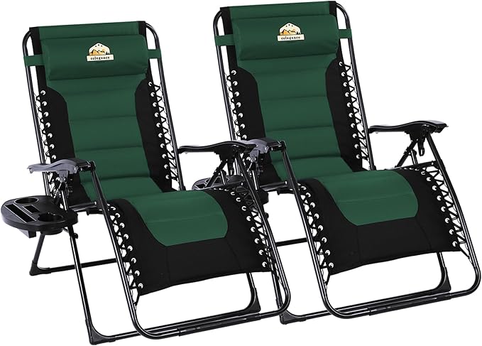 Oversized Padded Zero Gravity Lounge Chair Set of 2 - Photo 1