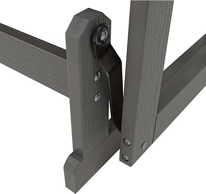 Poly Lumber Patio Glider, HIPS Material Weather-Resistant Swing Bench for Outdoor Porch Garden, Gray - Photo 8
