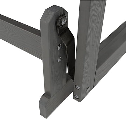 Poly Lumber Patio Glider, HIPS Material Weather-Resistant Swing Bench for Outdoor Porch Garden, Gray