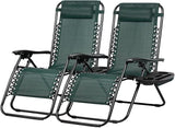 Nazhura Set of 2 Relaxing Recliners Patio Chairs Adjustable Steel Mesh Zero Gravity Lounge Chair Beach Chairs with - Photo 1
