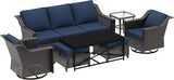 7 Pieces Outdoor Conversation Furniture Set - 77" Patio Sofa, 2 Swivel Rocker Chairs, 2 Ottomans, 1 Side Table - Photo 7