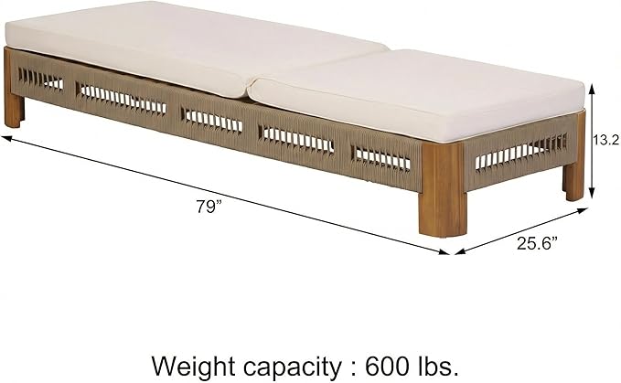 Christopher Knight Home Lamon Acacia Wood Chaise Lounge Chair Outdoor Set of 4 with Cushion - Photo 2