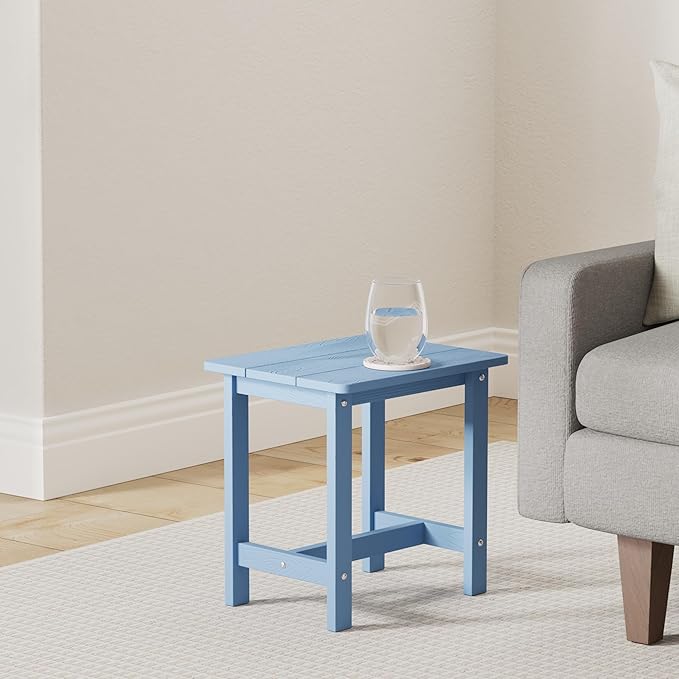 LUE BONA Outdoor Side Table, HDPS Small Outdoor Table, Adirondack Side Table, Outside End Table for Patio, Porch, Deck - Photo 2