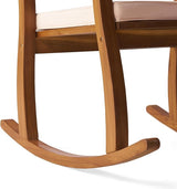 Acacia Wood Patio Outdoor Rocking Chair with Cushions for Garden, Lawn, Backyard, Pool - Photo 9