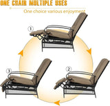 SUNCROWN Outdoor Recliner Chairs Patio Adjustable Relaxing Chair Outdoor Metal Furniture Chair with Thick Cushion and - Photo 4