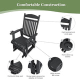 Poly Lumber Patio Glider for One Person, with Cup Holders, High Backrest and Deep Contoured Seat, HIPS Material - Photo 5