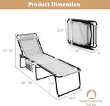 Tangkula Beach Lounge Chair for Outside, Folding Chaise Lounge Outdoor with 4-Position Backrest - Photo 3