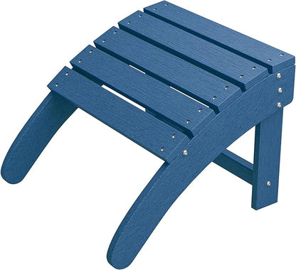 HDPE Adirondack Ottoman Foot Rest, Weather Resistant Outdoor Footstool for Adirondack Chair, Resin Patio Porch Poolside Lawn and Backyard Use