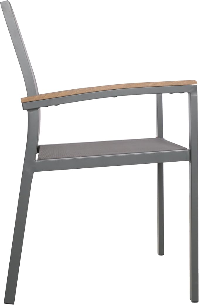 Christopher Knight Home Emma Outdoor Mesh and Aluminum Frame Dining Chair (Set of 2), Gray - Photo 8