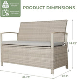 Grand patio Outdoor Storage Bench Deck Box with Olefin Cushion, Wicker Deck Box with Water Resistant Bag - Photo 2