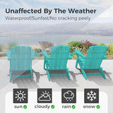 Folding Adirondack Chair Wood Texture 2 Pack, HDPE All-Weather Fire Pit Chairs - Photo 4