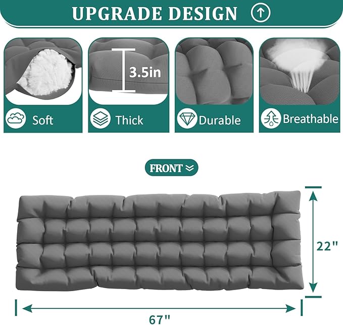 UDPATIO Oversized Zero Gravity Chair 33In XXL Patio Reclining Chair with Cushion, Outdoor Folding Recliner with Pillows - Photo 5
