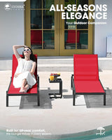 Ciokea Aluminum Chaise Lounge Chair Outdoor with Wheels - Photo 3