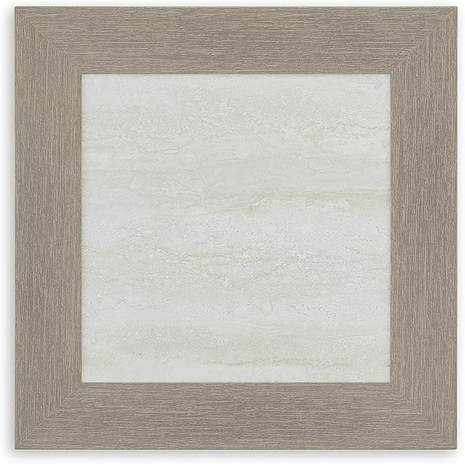 Signature Design by Ashley Kimpton Isle Cottage Sintered Stone Tabletop Outdoor End Table with 4 Legs, Light Brown & Beige