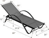 Shintenchi Patio Chaise Lounge Set of 2, Pool Chaise Lounge with Arm, Outdoor Lounge Chair with 5 Adjustable Backrest - Photo 3