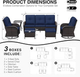 Joyside Wicker Patio Furniture Set, 6 Piece Outdoor Furniture Set with Thickened Cushions, High Back, Deep Seating - Photo 2