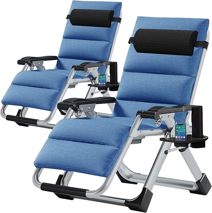 Slsy Zero Gravity Chair, Reclining Lounge Chair with Removable Cushion & Tray for Indoor and Outdoor - Photo 1