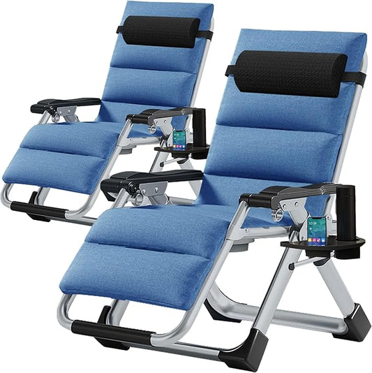 Slsy Zero Gravity Chair, Reclining Lounge Chair with Removable Cushion & Tray for Indoor and Outdoor, Patio Recliner Folding Reclining Chair
