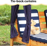 KidKraft Wooden Outdoor Double Chaise Lounge with Cup Holders, Kid's Patio Furniture - Photo 4