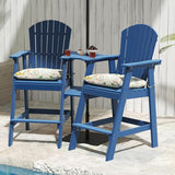 Sundale Outdoor Tall Adirondack Bar Set, Patio Umbrella Table and Bar Chairs Set of 2 - Photo 2