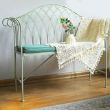 51" Outdoor Patio Bench, Garden Metal Bench with Backrest & Armrests, Durable Iron Art Park Seating for Garden - Photo 6