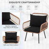 Verano Garden 3 Pieces Patio Bistro Sets, Outdoor Wicker Balcony Furniture Sets - Photo 3