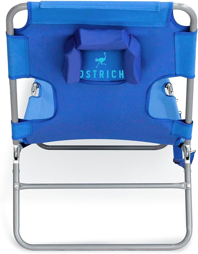 Ostrich the Original Chaise 72 x 22 Inch Lounge Portable Reclining Lounger, Outdoor Patio, Beach, Lawn, Camping, or Pool Tanning Chair, Ocean Blue