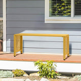 VINGLI 40in Outdoor Metal Bench, All-Weathe Backless Patio Bench with Slatted Seat＆Floral Side Panels - Photo 8
