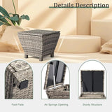 Outdoor PE Wicker Side Table with Storage – 13 Gallon Patio Storage Bin, All-Weather Rattan Coffee Table for Garden - Photo 7