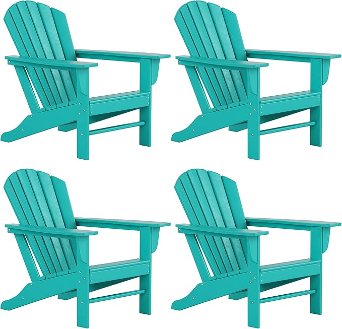 WestinTrends Dylan Outdoor Adirondack Chair (Set of 4), Turquoise