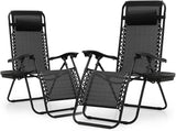 Athena Collection Zero Gravity Chair, Outdoor Lounge Chair with Adjustable Pillow and Cup Holder - Photo 1