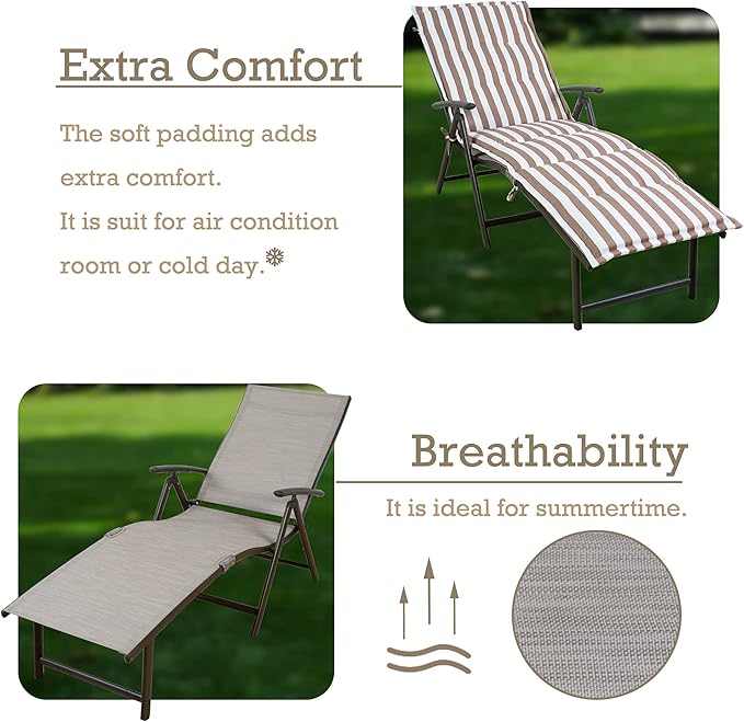 Kozyard Cozy Aluminum Reclining Lounge Chair - Perfect for Beach, Yard, Pool - Photo 7