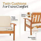 IDZO Laurent 800lbs Capacity Acacia Outdoor Loveseat, FSC Certified 2 Seater Patio Sofa with 3.9in Thick Cushions - Photo 6