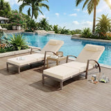 GarveeLife Outdoor Wicker Chaise Lounge Chair with Cushion, Metal Frame Patio Reclining Lounge Bed - Photo 1