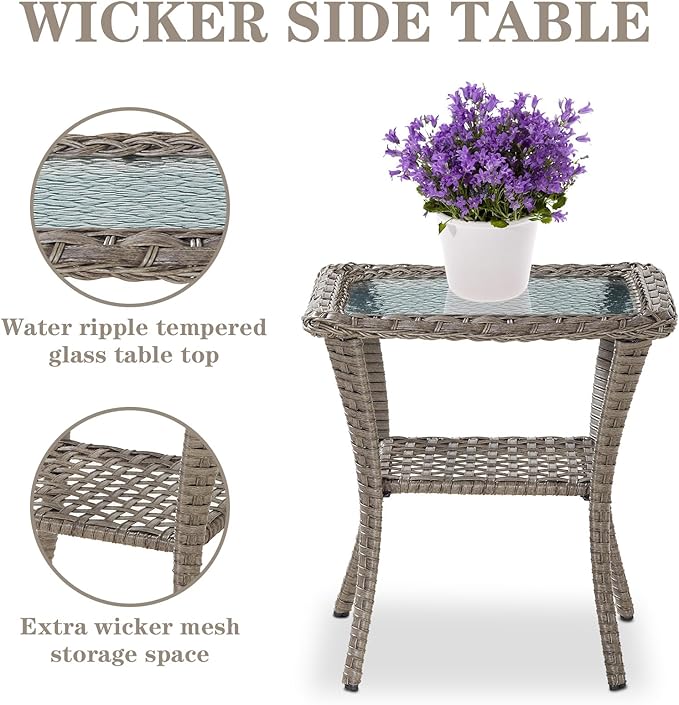 5 Pieces Patio Furniture Set with 50000 BTU Propane Fire Pit Table, All-Weather Patio Rocking Chairs - Photo 9