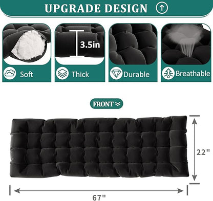 UDPATIO Oversized Zero Gravity Chair 29In XL Patio Reclining Chair with Cushion, Outdoor Folding Recliner with Pillows|Cup Holder|Foot Rest|Padded Headrest, Black, Support 500LB