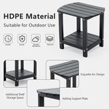 4 Chairs & 2 Tables Folding Adirondack Chair Set with Table – HDPE Weatherproof Outdoor Patio Chairs with Reclining - Photo 5