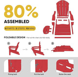 Adirondack Chair Set of 8, HDPE Folding Adirondack Chair with Multifunctional Cup Holder - Photo 6
