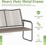 AECOJOY Outdoor Garden Bench, Weatherproof Wicker Outside Benches Clearance - Photo 7