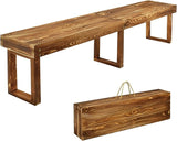 71" Outdoor Solid Wood Folding Bench, Portable Garden Long Narrow Foldable Bench - Photo 1
