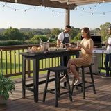 Ciokea 3 Pcs Outdoor Bar Height Table and Stools Set, 60" Extra Long Rectangle High Top Table and 2 Backless Bar Stools - Photo 2